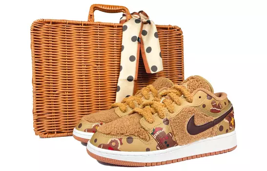 Кроссовки Air Jordan 1 Vintage Basketball Shoes Women's Low-Top Earth Yellow