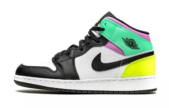 Кроссовки Jordan 1 Mid Pastel Black Toe GS