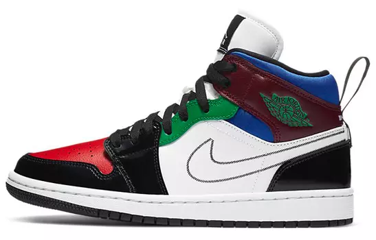 Кроссовки JORDAN 1 Mid Se Black White Multi-Color Women's