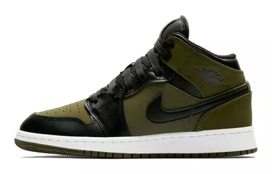 Кроссовки Jordan 1 Retro Mid GS Olive Canvas