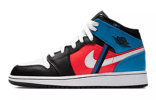 Кроссовки Jordan 1 Mid Tri Color Ribbons GS