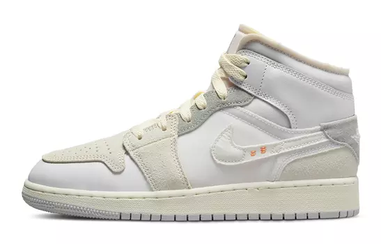 Кроссовки Jordan 1 Mid SE Craft Inside Out White Grey GS