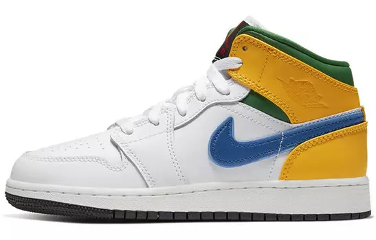 Кроссовки Jordan 1 Mid GS White Court Purple Teal