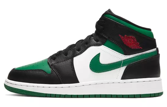 Кроссовки Jordan 1 Mid Green Toe GS