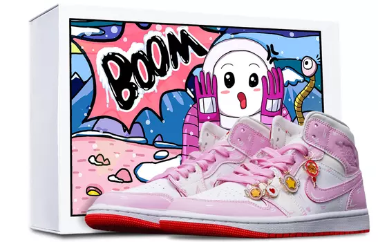 Кроссовки Air JORDAN 1 Vintage Basketball Shoes Women's High-Top Pink/off White