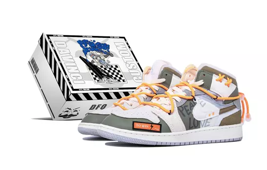 Jordan Air Jordan 1 Винтажные женские баскетбольные кроссовки, оливковый цвет