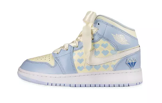 Jordan Air Jordan 1 Винтажные женские баскетбольные кроссовки, светло-синий