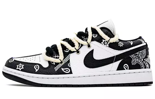 Кроссовки Air JORDAN 1 Vintage Basketball Shoes Women's Low-Top Black Purple