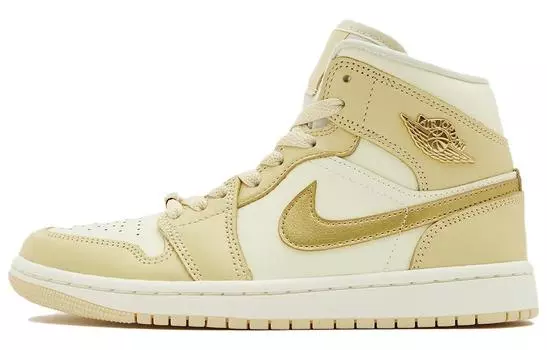 Jordan Air Jordan 1 винтажные баскетбольные кроссовки женские, Белый/Желтый