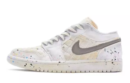 Кроссовки Air JORDAN 1 Vintage Basketball Shoes Women's Low-Top White Beige
