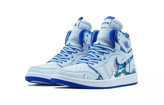 Jordan Air Jordan 1 винтажные баскетбольные кроссовки женские, Light Blue