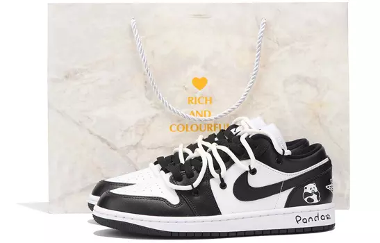 Jordan Air Jordan 1 винтажные баскетбольные кроссовки женские, Black/White