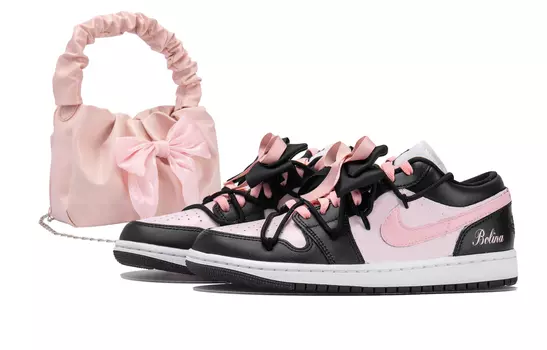 Jordan Air Jordan 1 винтажные баскетбольные кроссовки женские, Black/Pink