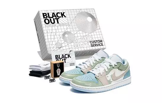 Кроссовки Air JORDAN 1 Vintage Basketball Shoes Women's Mid-Top Blue Green