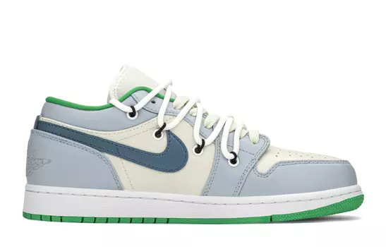 Jordan Air Jordan 1 винтажные баскетбольные кроссовки женские, Gray blue rice