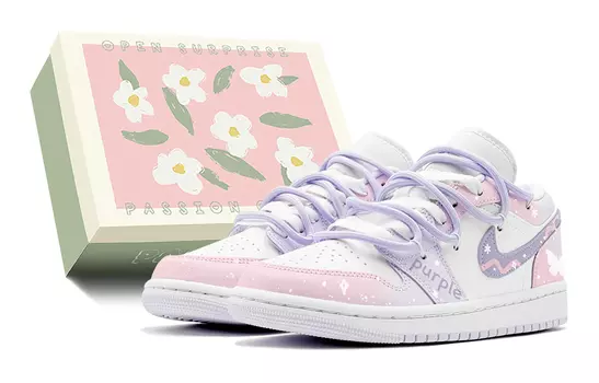 Jordan Air Jordan 1 винтажные баскетбольные кроссовки женские, Lilac