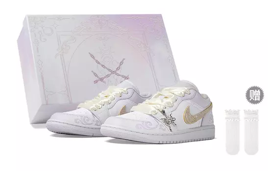Jordan Air Jordan 1 винтажные баскетбольные кроссовки женские, White/Purple