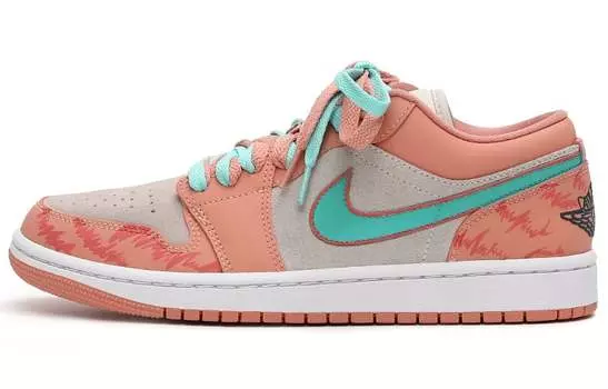 Кроссовки Air Jordan 1 Vintage Basketball Shoes Women's Low-Top Pink/Green