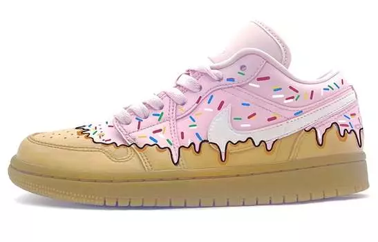 Кроссовки Air Jordan 1 Vintage Basketball Shoes Women's Low-Top Pink/Brown