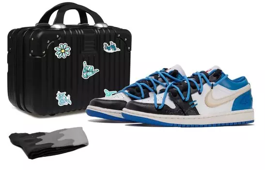 Jordan Air Jordan 1 винтажные баскетбольные кроссовки женские, Black/Blue