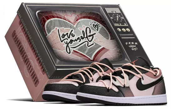 Jordan Air Jordan 1 винтажные баскетбольные кроссовки женские, Pink/ Black