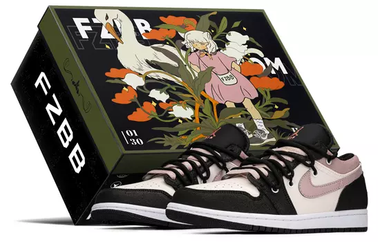 Jordan Air Jordan 1 винтажные баскетбольные кроссовки женские, Black/Pink