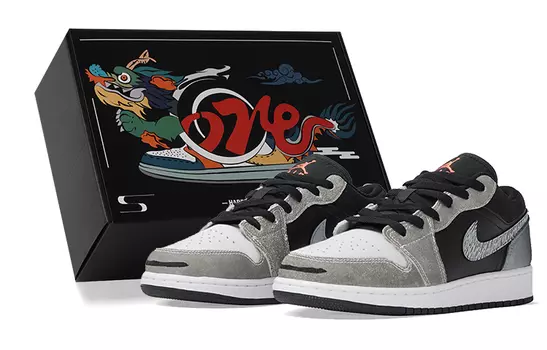 Jordan Air Jordan 1 винтажные баскетбольные кроссовки женские, Gray/Black