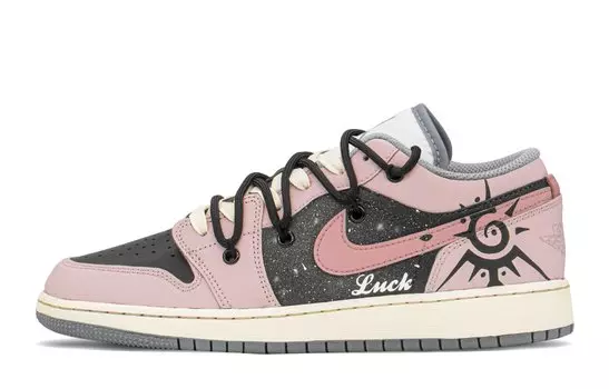 Кроссовки Air JORDAN 1 Vintage Basketball Shoes Women's Low-Top Black Pink