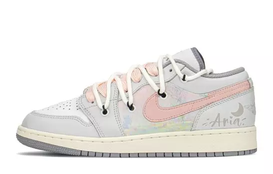 Кроссовки Air Jordan 1 Vintage Basketball Shoes Women's Low-Top Gray Pink