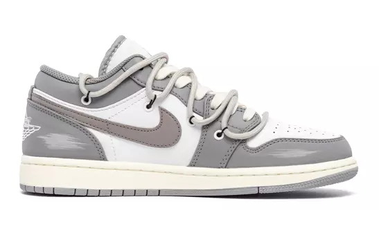 Кроссовки Air JORDAN 1 Vintage Basketball Shoes Women's Low-Top Gray Brown