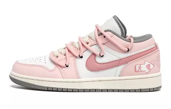 Кроссовки Air JORDAN 1 Vintage Basketball Shoes Women's Low-Top White Pink