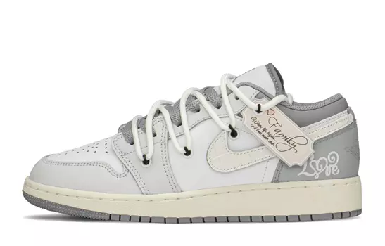 Кроссовки Air Jordan 1 Vintage Basketball Shoes Women's Low-Top Gray White
