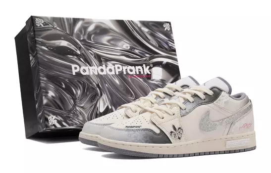 Jordan Air Jordan 1 винтажные баскетбольные кроссовки женские, Black rice silver