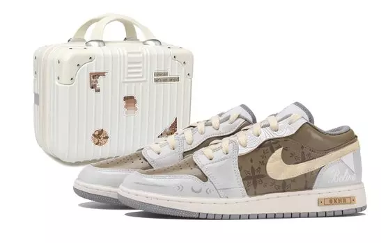 Jordan Air Jordan 1 винтажные баскетбольные кроссовки женские, Gray/Brown