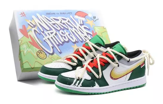 Кроссовки Air Jordan 1 Vintage Basketball Shoes Women's Low-Top Green