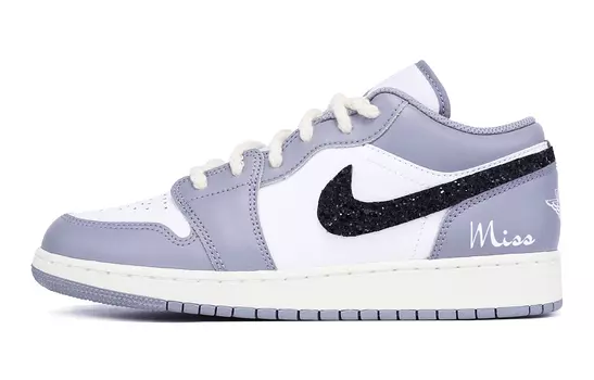 Кроссовки Air JORDAN 1 Vintage Basketball Shoes Women's Low-Top Gray White Black