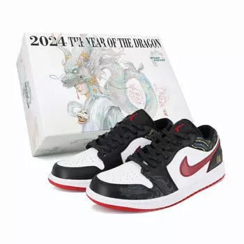 Кроссовки Air JORDAN 1 Vintage Basketball Shoes Women's Low-Top Black White Red