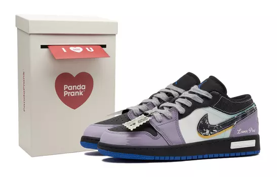 Jordan Air Jordan 1 винтажные баскетбольные кроссовки женские, Black/Purple