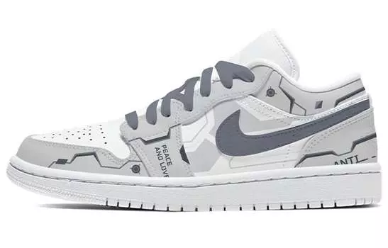 Кроссовки Air JORDAN 1 Vintage Basketball Shoes Women's Low-Top Black White Gray