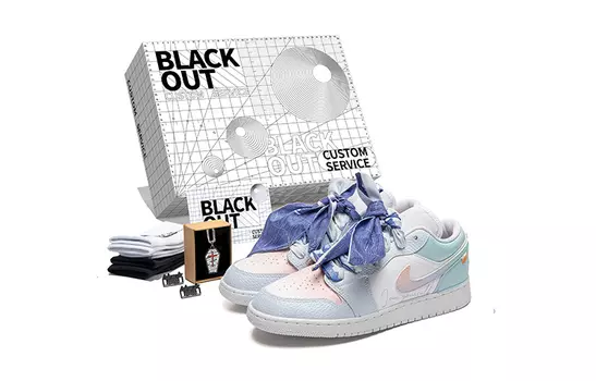 Кроссовки Air Jordan 1 Vintage Basketball Shoes Women's Low-Top Glacier Blue