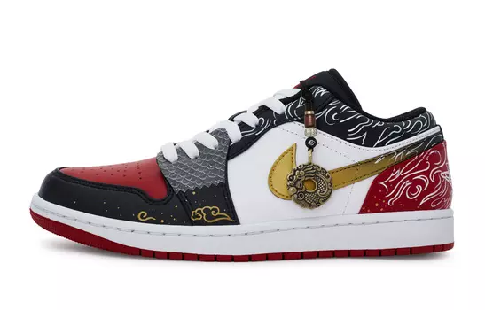 Jordan Air Jordan 1 винтажные баскетбольные кроссовки женские, Black, red, white
