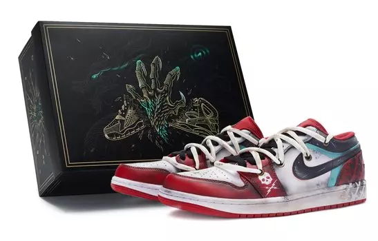 Кроссовки Air JORDAN 1 Vintage Basketball Shoes Women's Low-Top Red White