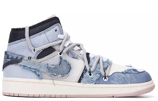 Jordan Air Jordan 1 винтажные баскетбольные кроссовки женские, Metallic Blue