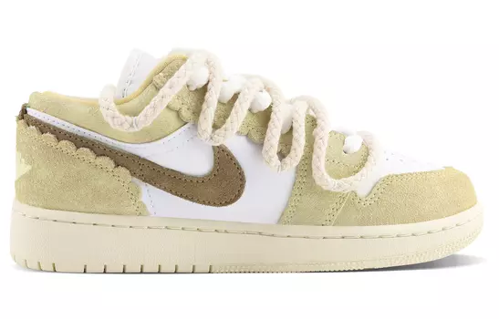 Jordan Air Jordan 1 винтажные баскетбольные кроссовки женские, Pastel Yellow