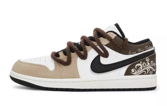 Jordan Air Jordan 1 винтажные баскетбольные кроссовки женские, Brown/White
