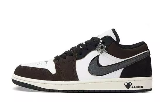 Jordan Air Jordan 1 винтажные баскетбольные кроссовки женские, Black/Brown