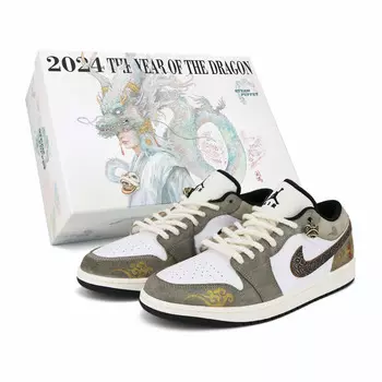 Кроссовки Air JORDAN 1 Vintage Basketball Shoes Women's Low-Top Brown White