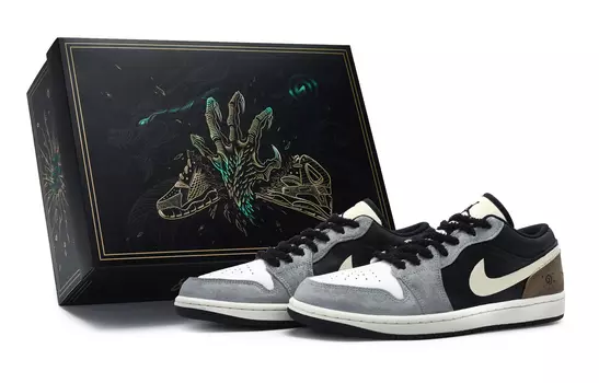 Jordan Air Jordan 1 винтажные баскетбольные кроссовки женские, Black, gray, brown, white