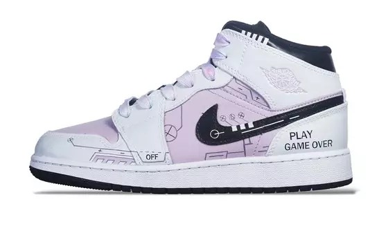 Кроссовки Air Jordan 1 Vintage Basketball Shoes Women's High-Top Black/white/rose Pink