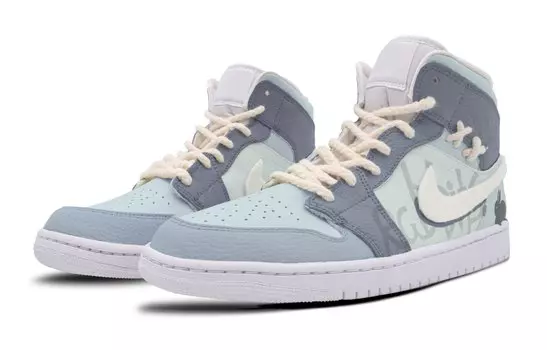 Jordan Air Jordan 1 винтажные баскетбольные кроссовки женские, Washed Blue